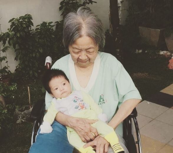 Late grandmother with great grandson